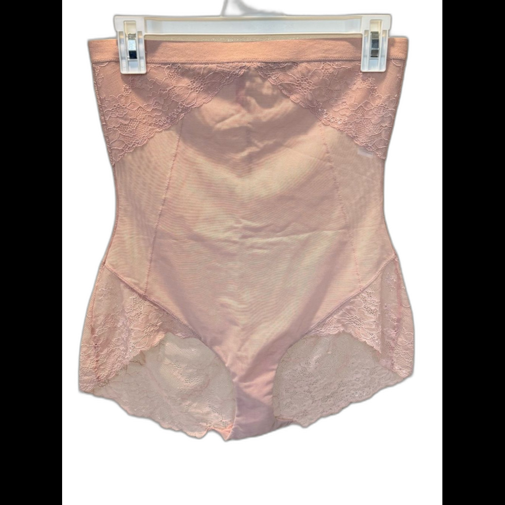 SPANX High-Waist Lace-Trim Shaping Briefs - Blush Pink 1X
